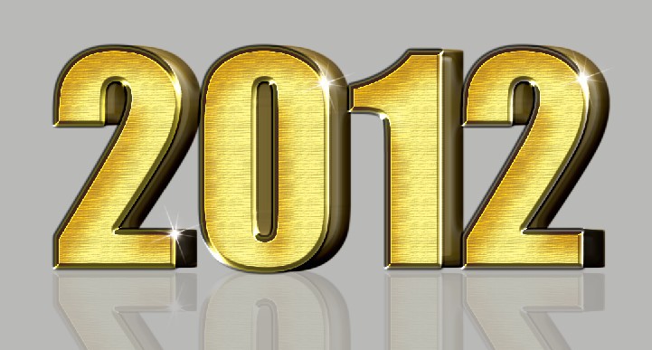 photoshop制作2012金色质感3d立体字效果教程