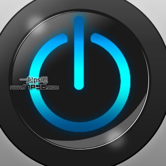 photoshop绘制黑色质感蓝色炫光开关按钮教程