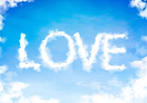 天空白云组成love浪漫设计素材高清图片下载1