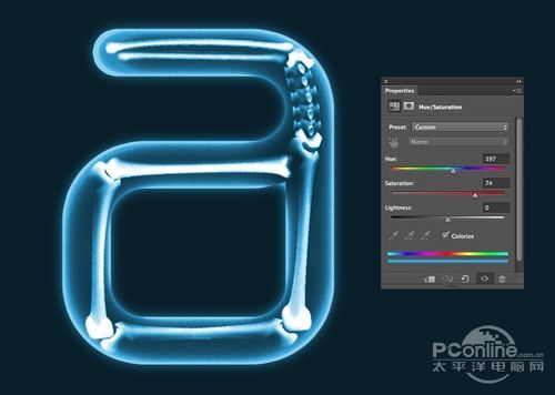 PhotoShop制作奇特X光片骨骼特效文字教程