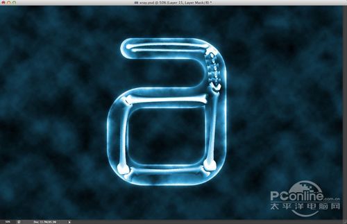 PhotoShop制作奇特X光片骨骼特效文字教程
