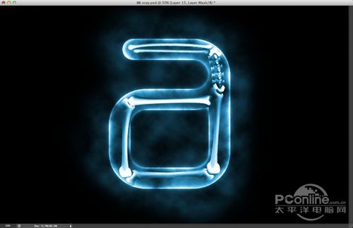 PhotoShop制作奇特X光片骨骼特效文字教程
