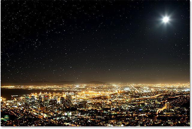 A starry night sky effect created in <a href='https://www.86ps.com/'><font color=''>Photoshop</font></a> CS6. Image © 2013 <a href='https://www.86ps.com/'><font color=''>Photoshop</font></a> Essentials.com