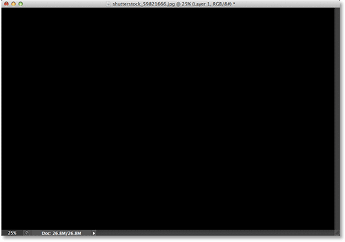 The document after filling the new layer with black. Image © 2013 <a href='https://www.86ps.com/'><font color=''>Photoshop</font></a> Essentials.com