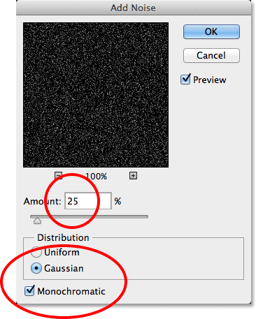 The Add Noise filter dialog box in <a href='https://www.86ps.com/'><font color=''>Photoshop</font></a> CS6. Image © 2013 <a href='https://www.86ps.com/'><font color=''>Photoshop</font></a> Essentials.com