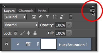 Clicking the Layers panel <a href='https://www.86ps.com/'><font color=''>menu</font></a> icon in <a href='https://www.86ps.com/'><font color=''>Photoshop</font></a>. Image © 2013 <a href='https://www.86ps.com/'><font color=''>Photoshop</font></a> Essentials.com