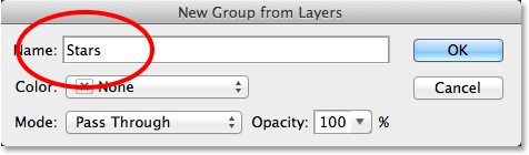 Naming the layer group in the New Group from Layers dialog box. Image © 2013 <a href='https://www.86ps.com/'><font color=''>Photoshop</font></a> Essentials.com