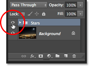Clicking the layer group visibility icon in the Layers panel. Image © 2013 <a href='https://www.86ps.com/'><font color=''>Photoshop</font></a> Essentials.com
