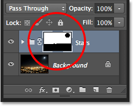 The Layers panel showing the mask thumbnail. Image © 2013 <a href='https://www.86ps.com/'><font color=''>Photoshop</font></a> Essentials.com
