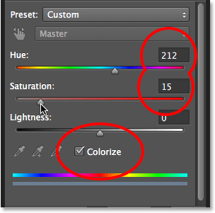 The Hue/Saturation options in the Properties panel in <a href='https://www.86ps.com/'><font color=''>Photoshop</font></a> CS6. Image © 2013 <a href='https://www.86ps.com/'><font color=''>Photoshop</font></a> Essentials.com