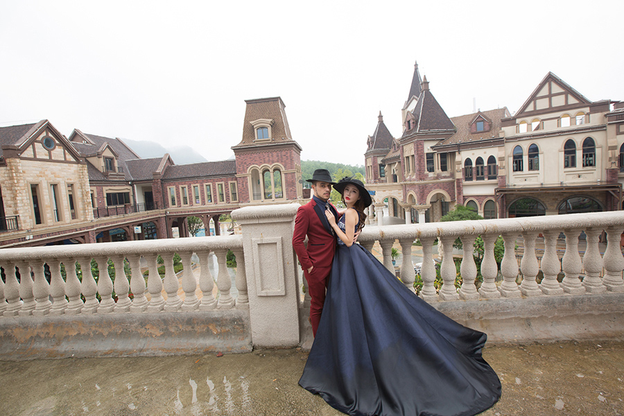 PhotoShop城堡外景婚纱照片后期调色修图教程