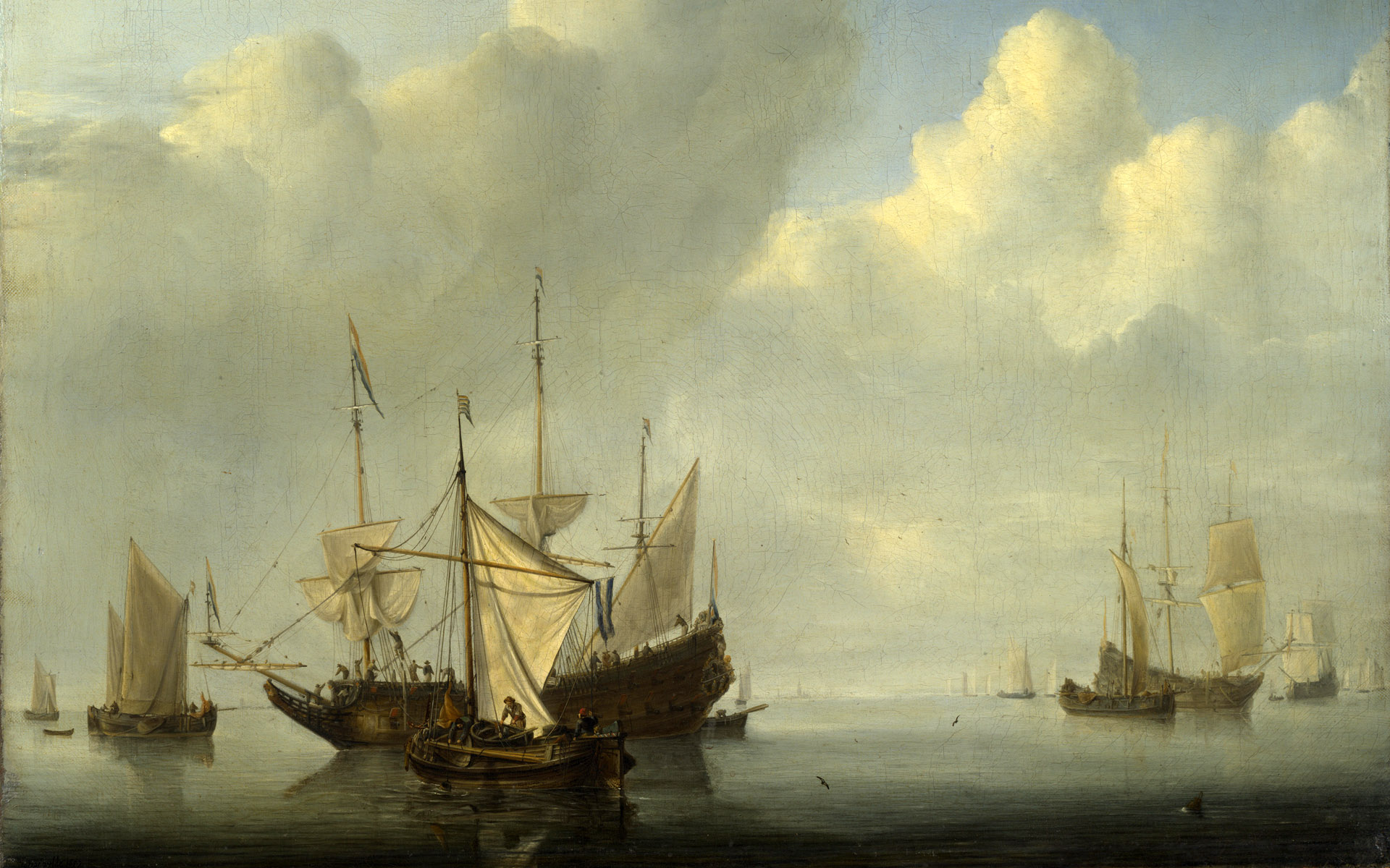 伦敦中世纪帆船油画风景图片素材2(20p)[中国