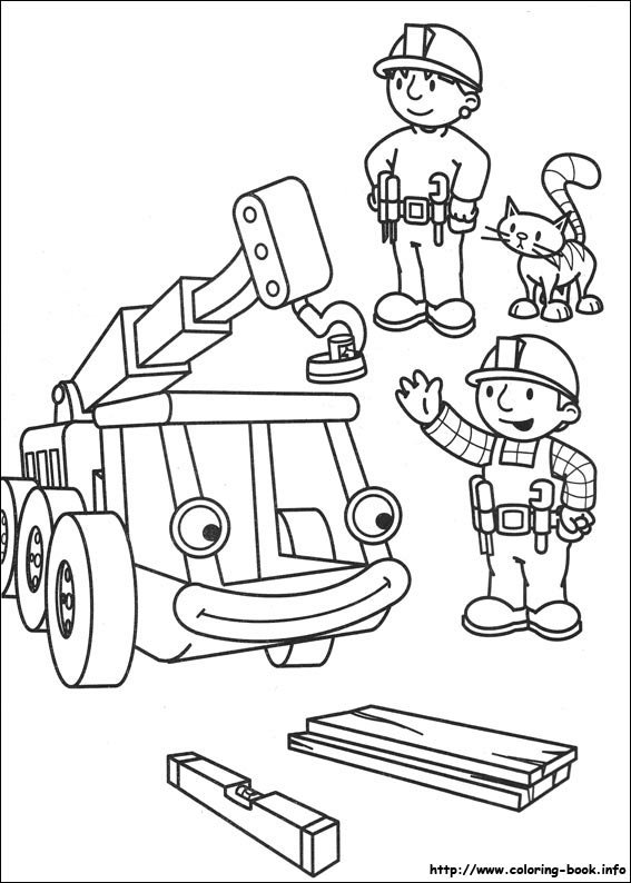 儿童涂色卡通漫画线稿图片《小小建筑师》系列