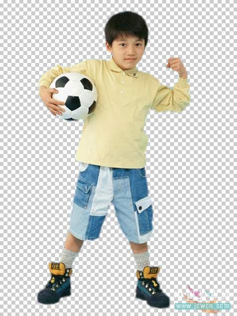 ps合成可爱的足球小子儿童模板的简单教程[中