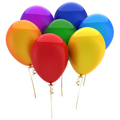 高清超大白底五颜六色的立体气球图片素材下载