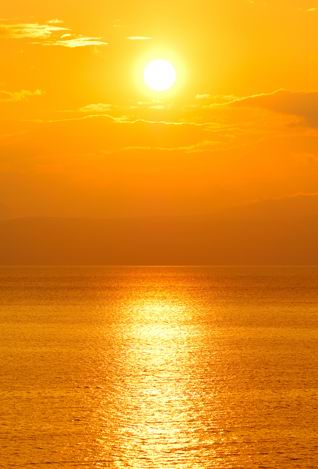 大海海边金色日出风景素材高清图片下载 [中国