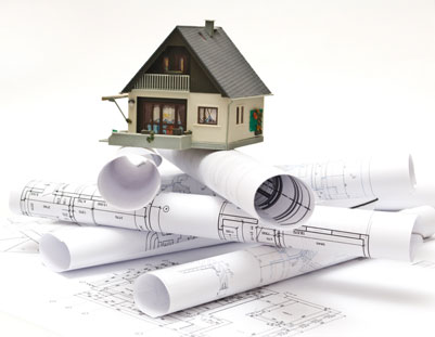 房子建筑施工图纸与3D模型图片高清素材下载