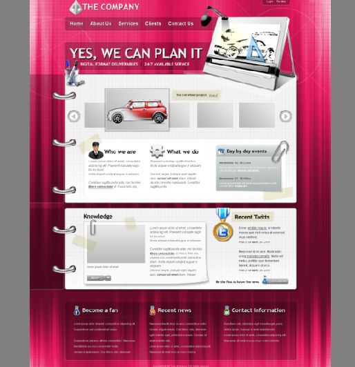 网页模板psd素材韩国风格汽车销售公司网页模