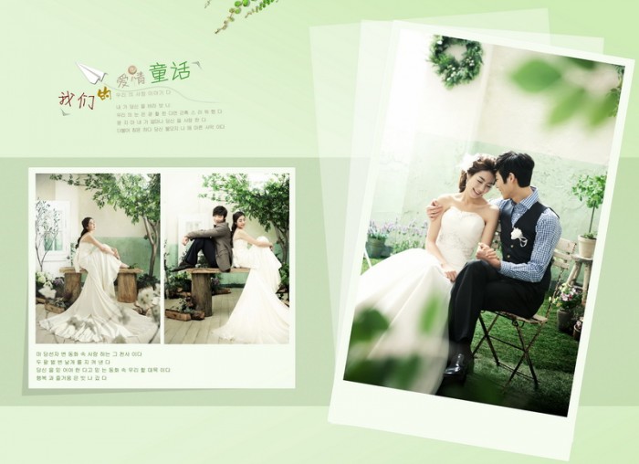 9月更新影楼韩式婚纱相册模板爱情童话系列婚
