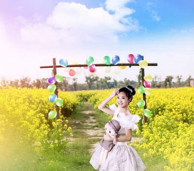 2015最新3D免抠图儿童摄影相册模板{E199.七彩花季}系列PSD素材免费下载四(共28P)