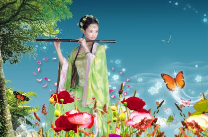 中国古典美女写真模板专辑psd素材免费下载五