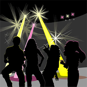 disco男女剪影