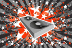 DJ音乐播放机与潮流背景元素矢量素