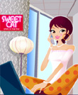 sweetcat打电话的女孩