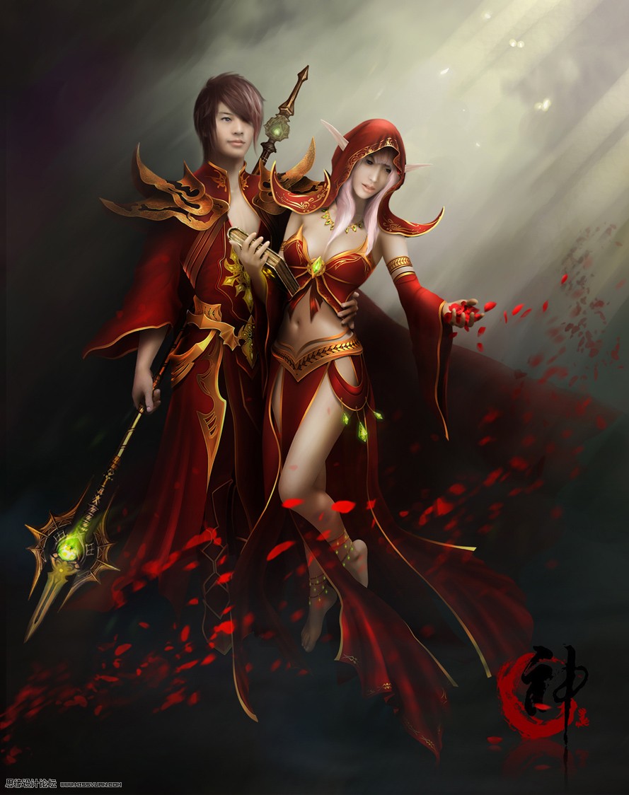 <a href='https://www.86ps.com/'><font color=''>Photoshop</font></a>鼠绘游戏血精灵人物 候补的神 PS教程