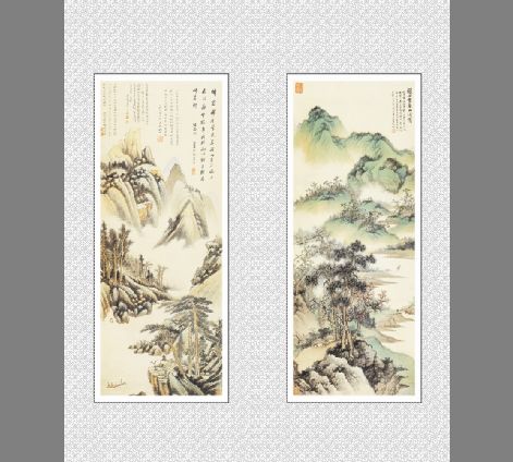 山水画模板psd素材