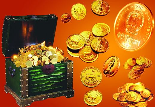 金币图片模板psd素材成箱的财富象征金币图片素材模板下载