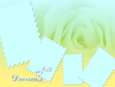 邮票边框照片模板psd素材玫瑰花背景四个邮票边框照片模板