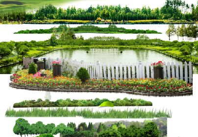 免抠园林小草图片模板psd素材园林装饰效果前景小草图片素材模板