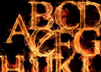 火焰艺术字模板psd素材ABCDEFG等26个英文火焰艺术字模板
