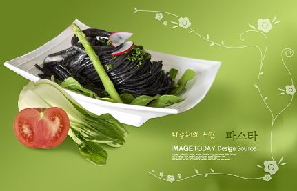 韩国美食模板psd素材二矢量风格韩国美食图片菜谱内页模板(共18P)