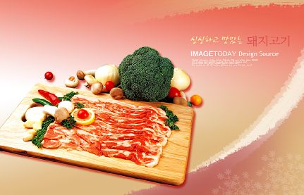 韩国美食模板psd素材十一矢量风格韩国美食图片菜谱内页模板(共18P)