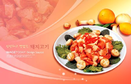 韩国美食模板psd素材十四矢量风格韩国美食图片菜谱内页模板(共18P)