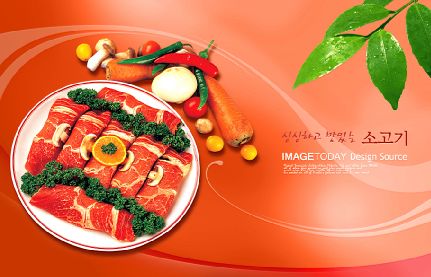 韩国美食模板psd素材十五矢量风格韩国美食图片菜谱内页模板(共18P)