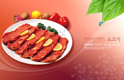 韩国美食模板psd素材十八矢量风格韩国美食图片菜谱内页模板(共18P)