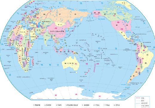 世界地图psd素材中文版世界七大洲五大洋地图2.5x1.7m高清印刷模板