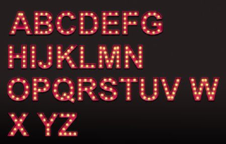 英文艺术字模板psd素材可爱的26个英文字幕红色斑点艺术字素材模板