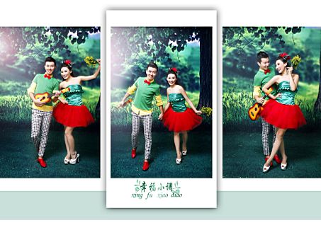  幸福小调系列8月最新影楼个性情侣写真模板五psd分层格式下载(全套共9P) 