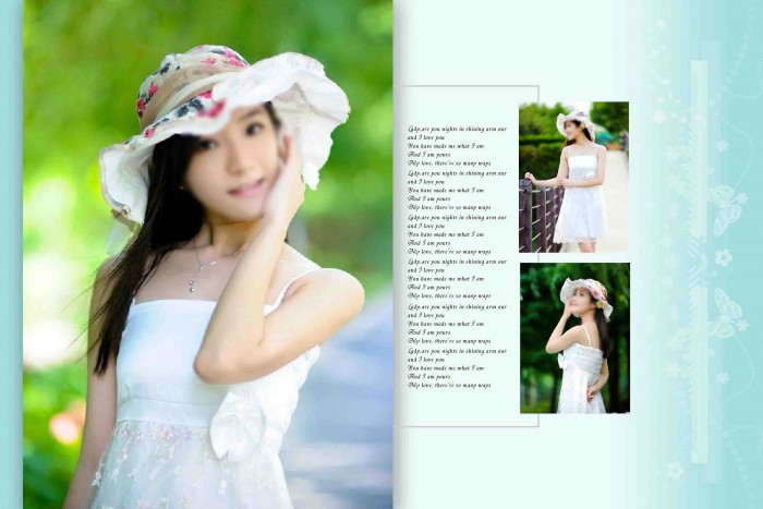 11月更新影楼写真纪念相册模板阳光女孩系列写真相册PSD模板免费下载二(共10P)