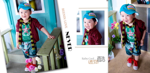 10月最新儿童相册模板{E111.最新幸福的Baby}系列全套(14P)PSD素材免费下载二