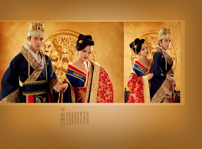 11月最新古装写真相册模板{千秋万代}系列全套14P模板+放大片+接单小样PSD素材