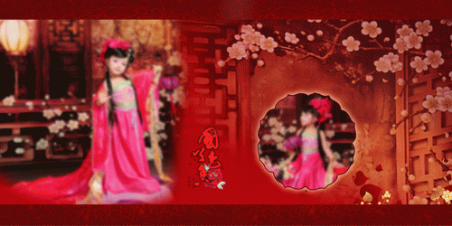 11月最新古装儿童相册模板{E131.牡丹花开}系列全套(11P)PSD素材免费下载一