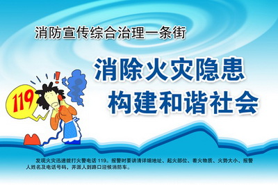 消防科普展板消除火灾隐患构建和谐社会系列展板模板psd素材免费下载