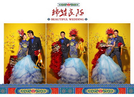 2015年最新古装婚纱相册模板{H335.喜结良缘}系列12x18寸PSD素材免费下载三(共9P)