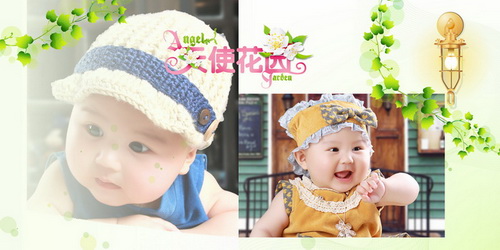 2015年最新10寸方册儿童模板{E193.天使花园}系列PSD素材免费下载三(共10P)