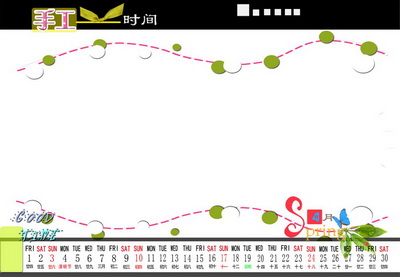 2016年成长册风格儿童台历模板{M015.我出生了}系列全套(13P)免费下载四月